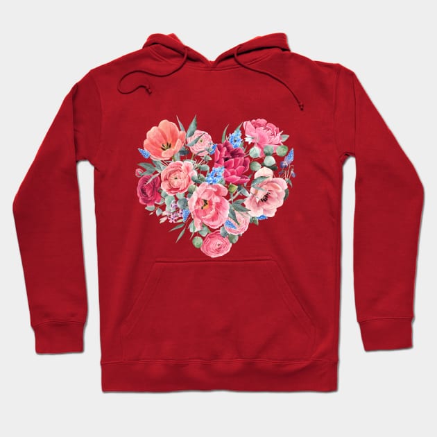 Flower Heart Hoodie by Harbor Bend Designs